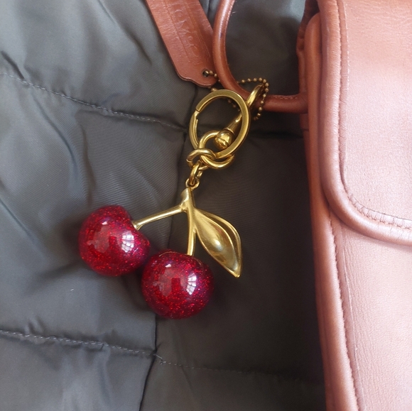 Cherry Keychain Handbag Charm GOLD (PURSE not Included) - Picture 4 of 5